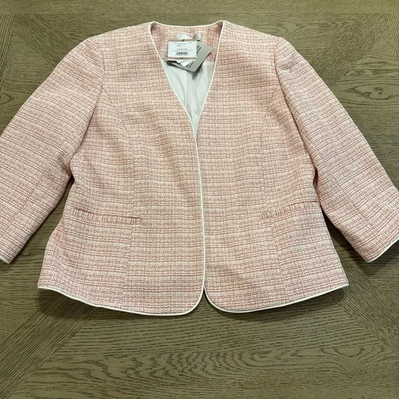 Kasper Collarless 3/4 Sleeve Blazer - Women's Stylish Jacket Size 12 - Picture 3 of 7